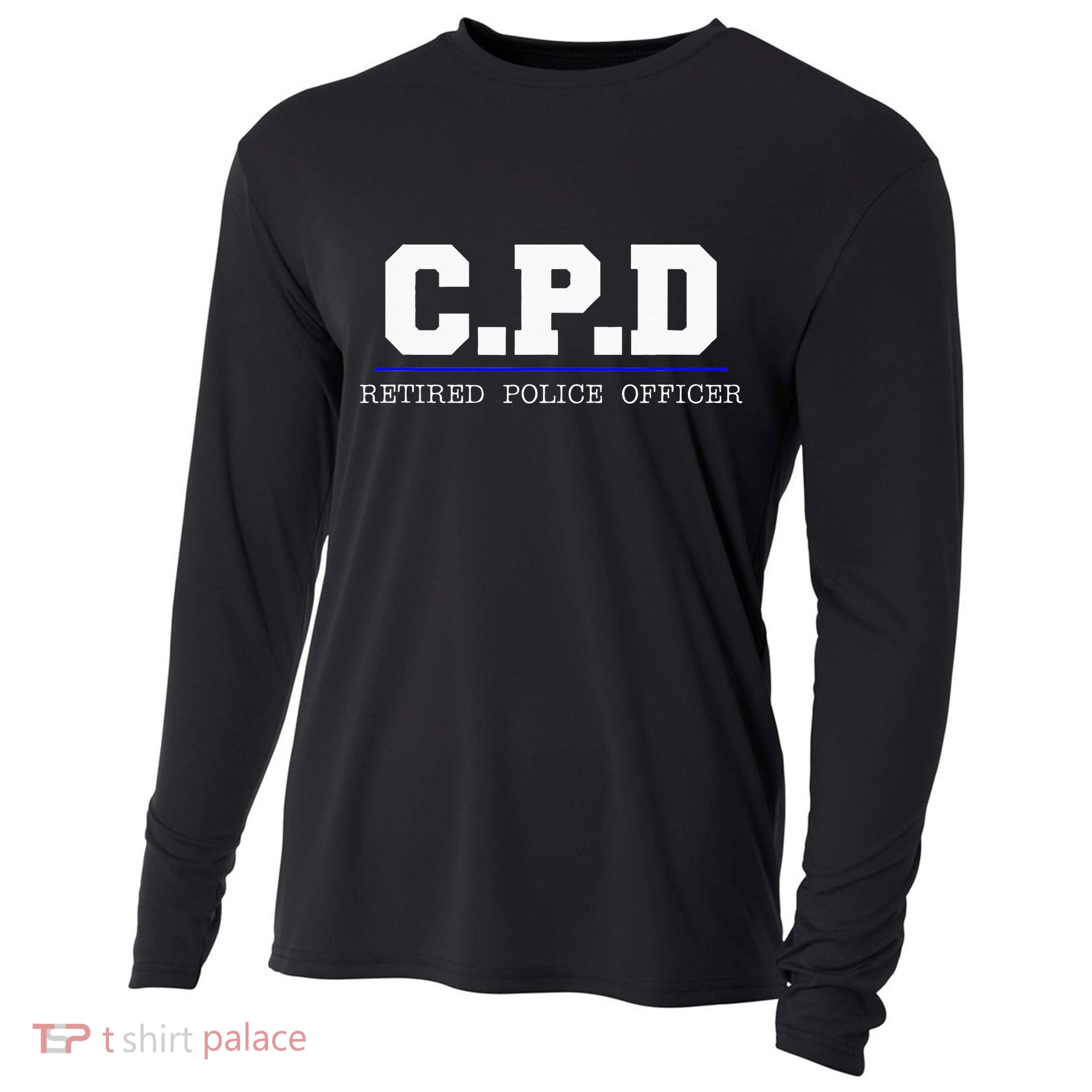 C.P.D Retired Police Officer Chicago PD Gift Cooling Performance Long Sleeve Crew