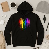 Cute Rainbow Painted Turtles Heart Hoodie