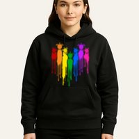 Cute Rainbow Painted Turtles Heart Hoodie