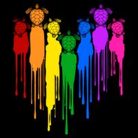 Cute Rainbow Painted Turtles Heart Hoodie