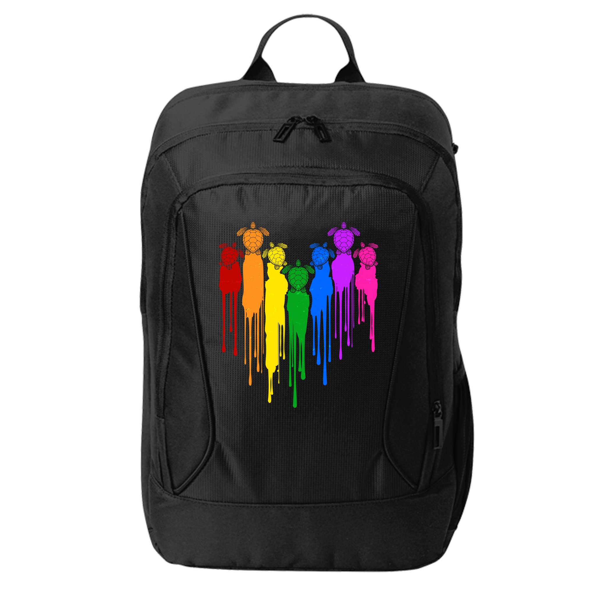 Cute Rainbow Painted Turtles Heart City Backpack