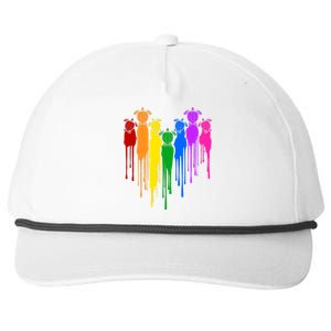 Cute Rainbow Painted Turtles Heart Snapback Five-Panel Rope Hat