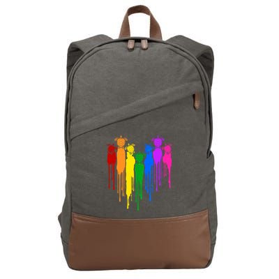 Cute Rainbow Painted Turtles Heart Cotton Canvas Backpack