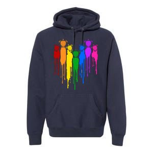 Cute Rainbow Painted Turtles Heart Premium Hoodie