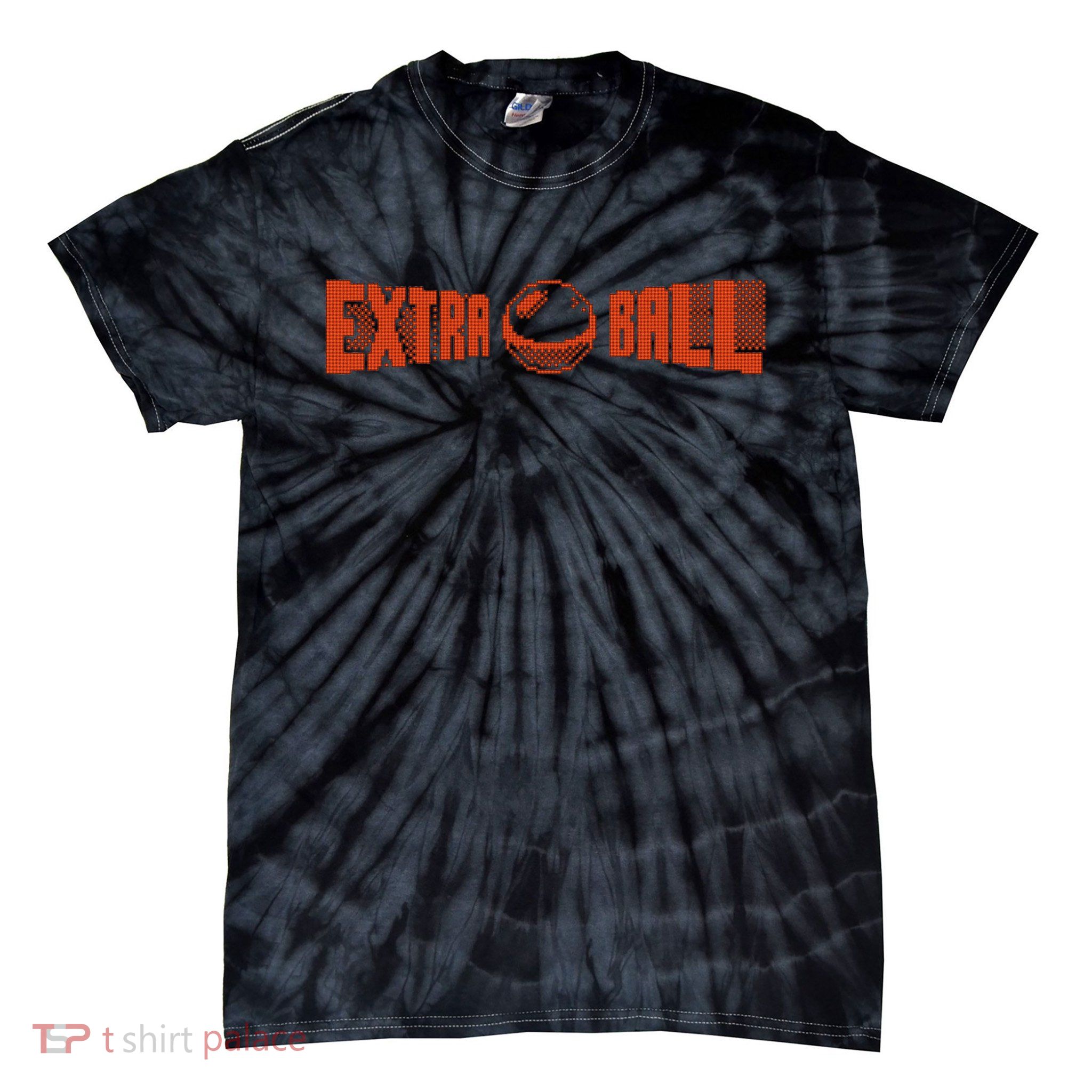 Classic Retro Pinball Gift Extra Ball Pixel Art Tie-Dye T-Shirt