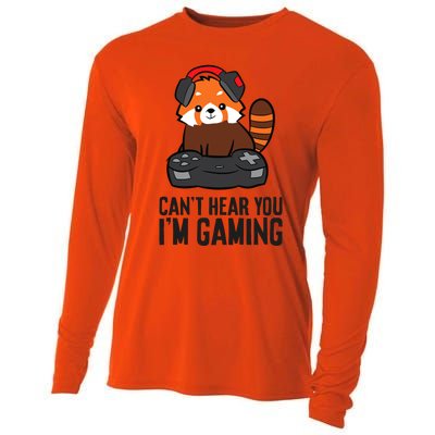 Cute Red Panda Gaming CanT Hear You IM Gaming Cooling Performance Long Sleeve Crew