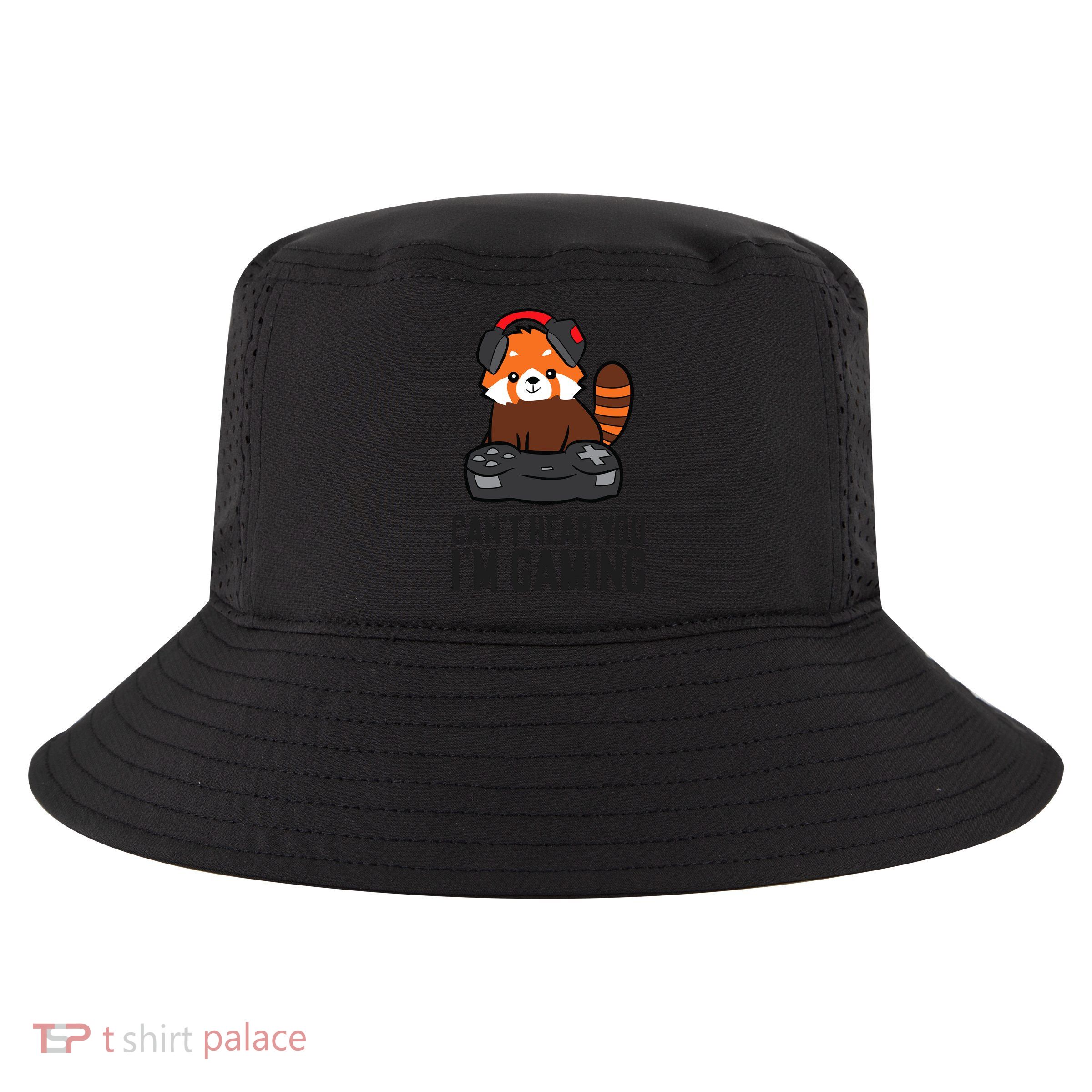 Cute Red Panda Gaming CanT Hear You IM Gaming Cool Comfort Performance Bucket Hat