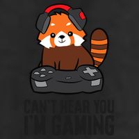 Cute Red Panda Gaming CanT Hear You IM Gaming 7 Panel Mesh Trucker Snapback Hat