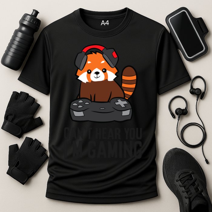 Cute Red Panda Gaming CanT Hear You IM Gaming Cooling Performance Crew T-Shirt