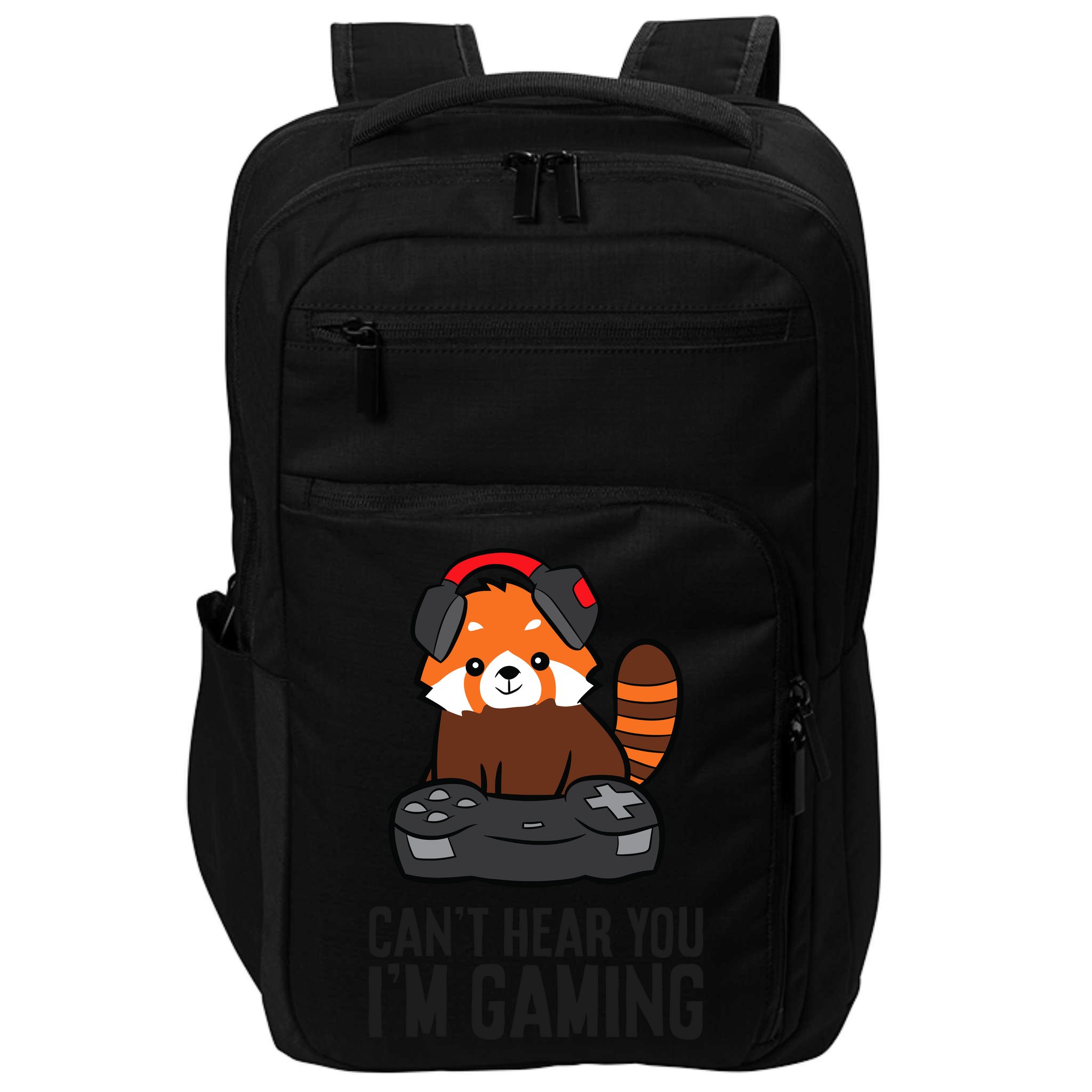 Cute Red Panda Gaming CanT Hear You IM Gaming Impact Tech Backpack