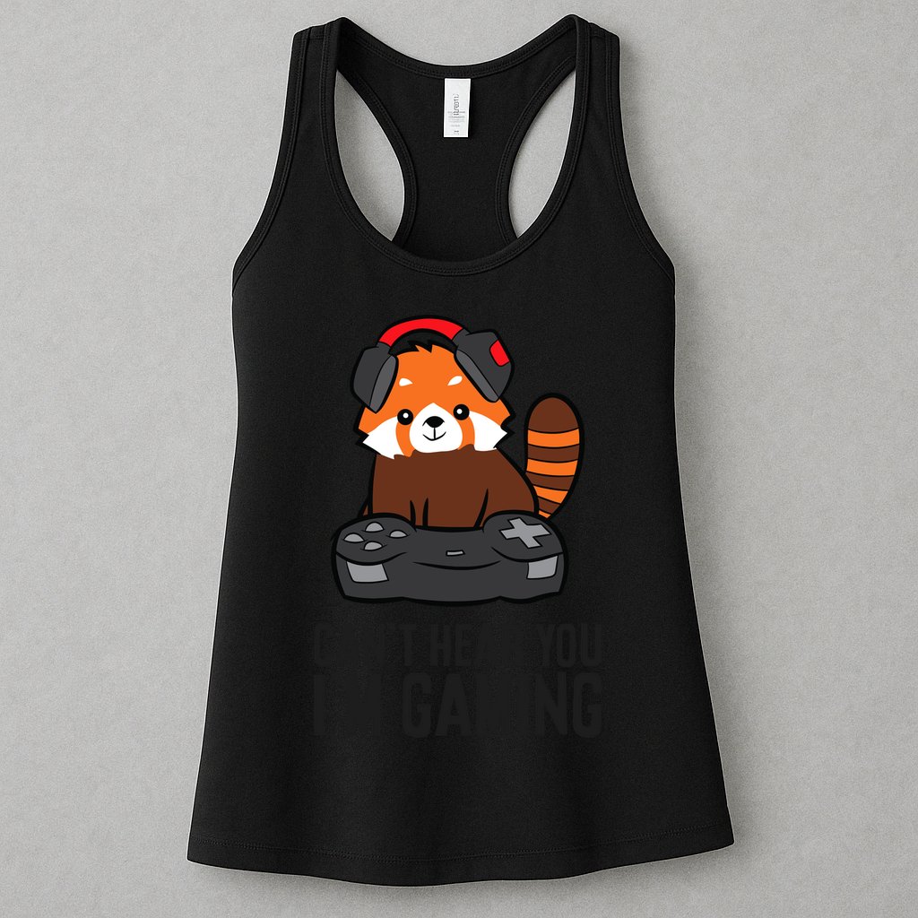 Cute Red Panda Gaming CanT Hear You IM Gaming Womens Tank Top