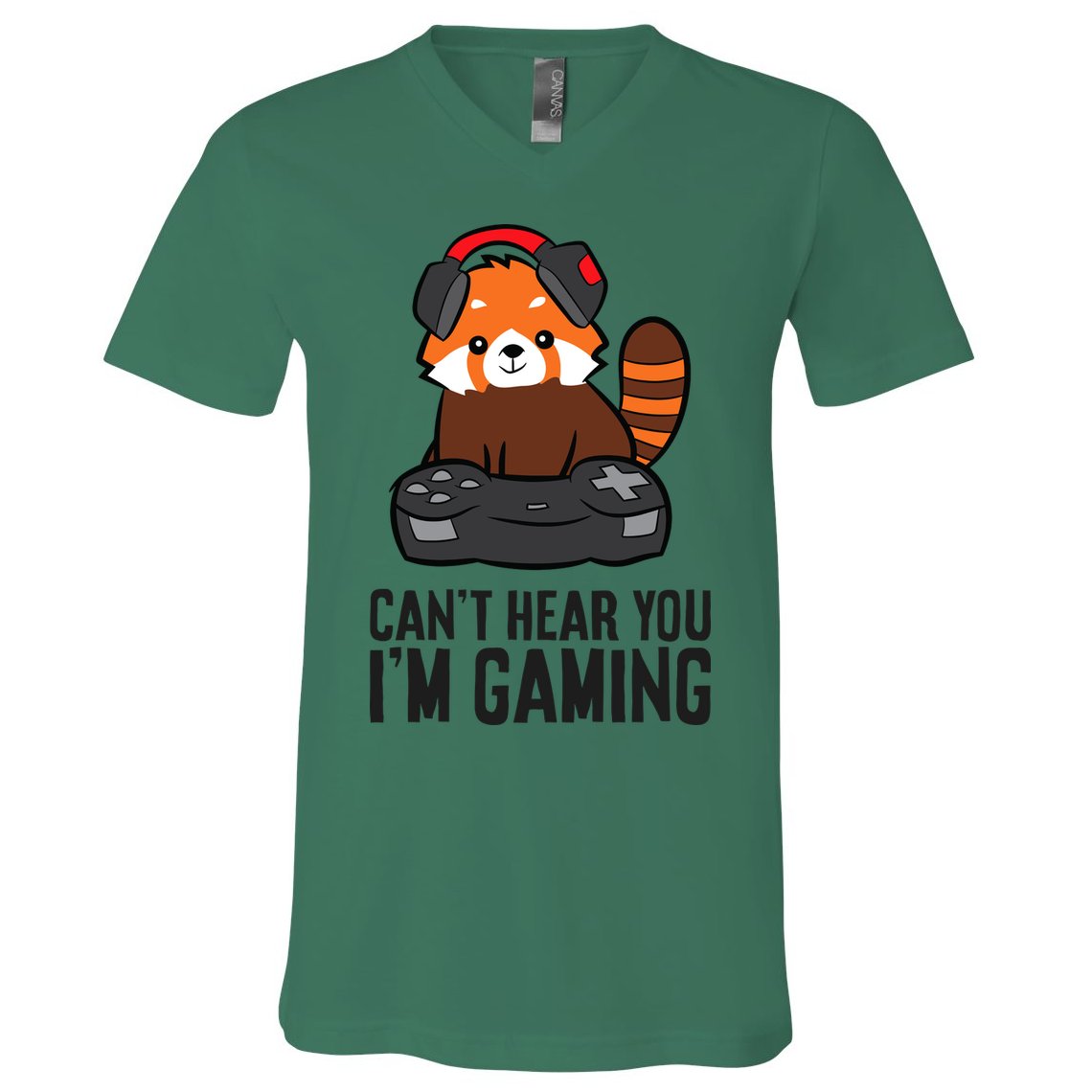 Cute Red Panda Gaming CanT Hear You IM Gaming V-Neck T-Shirt