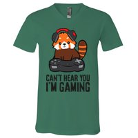 Cute Red Panda Gaming CanT Hear You IM Gaming V-Neck T-Shirt