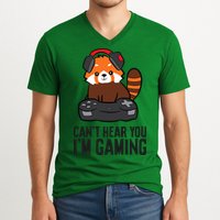 Cute Red Panda Gaming CanT Hear You IM Gaming V-Neck T-Shirt