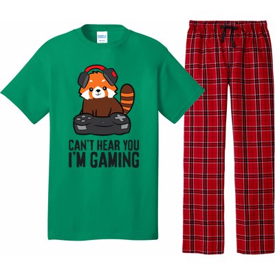 Cute Red Panda Gaming CanT Hear You IM Gaming Pajama Set