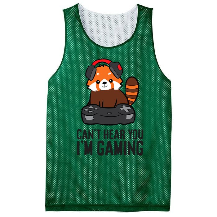 Cute Red Panda Gaming CanT Hear You IM Gaming Mesh Reversible Basketball Jersey Tank