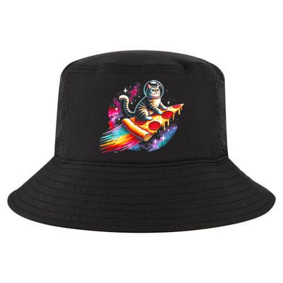 Cat Riding Pizza Galaxy Kitten Outerspace Galaxy Cat Cool Comfort Performance Bucket Hat