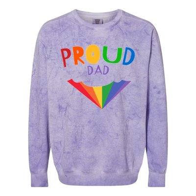 Colorful Rainbow Proud Dad Gift Colorblast Crewneck Sweatshirt