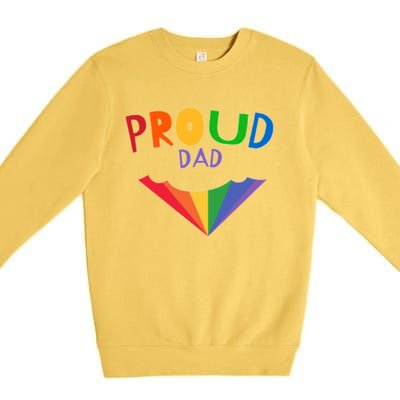 Colorful Rainbow Proud Dad Gift Premium Crewneck Sweatshirt