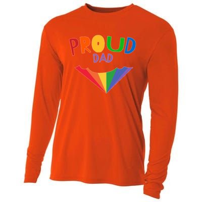 Colorful Rainbow Proud Dad Gift Cooling Performance Long Sleeve Crew