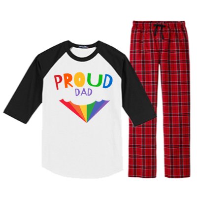 Colorful Rainbow Proud Dad Gift Raglan Sleeve Pajama Set