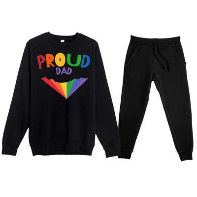 Colorful Rainbow Proud Dad Gift Premium Crewneck Sweatsuit Set