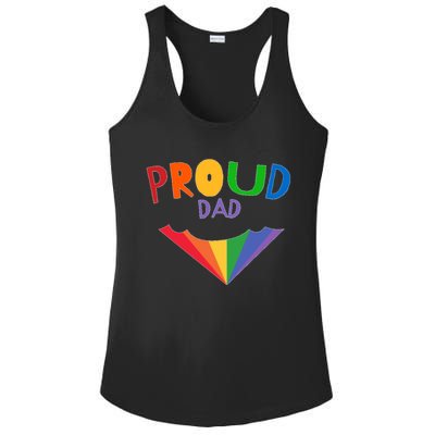 Colorful Rainbow Proud Dad Gift Ladies PosiCharge Competitor Racerback Tank