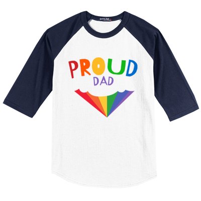 Colorful Rainbow Proud Dad Gift Baseball Sleeve Shirt