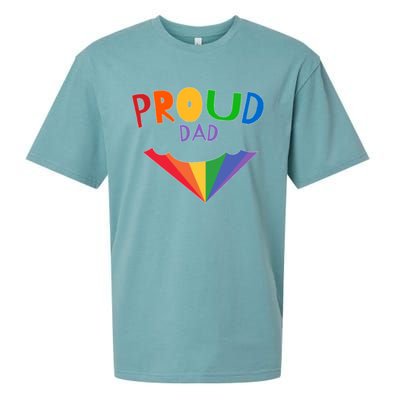 Colorful Rainbow Proud Dad Gift Sueded Cloud Jersey T-Shirt