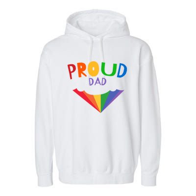 Colorful Rainbow Proud Dad Gift Garment-Dyed Fleece Hoodie