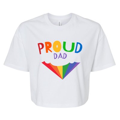 Colorful Rainbow Proud Dad Gift Bella+Canvas Jersey Crop Tee