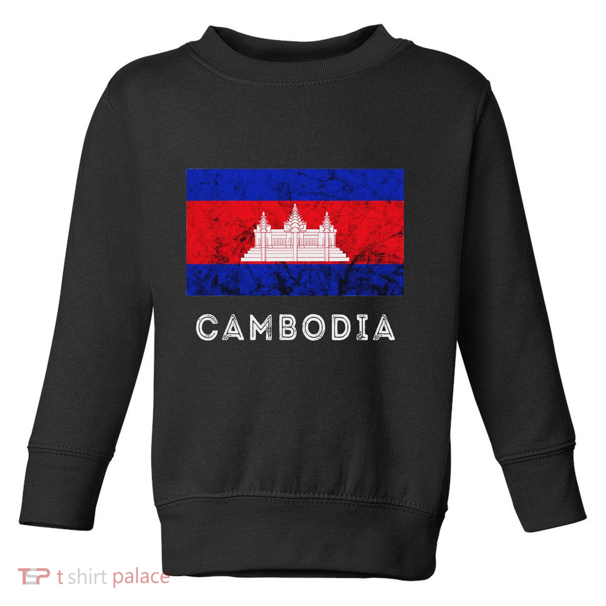Cambodia Royal Palace Cambodian Flag Kampuchean Roots Toddler Sweatshirt