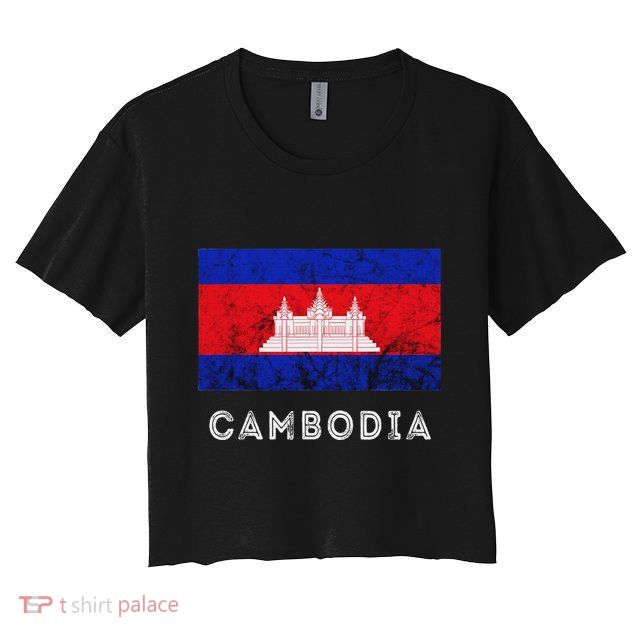 Cambodia Royal Palace Cambodian Flag Kampuchean Roots Crop Top