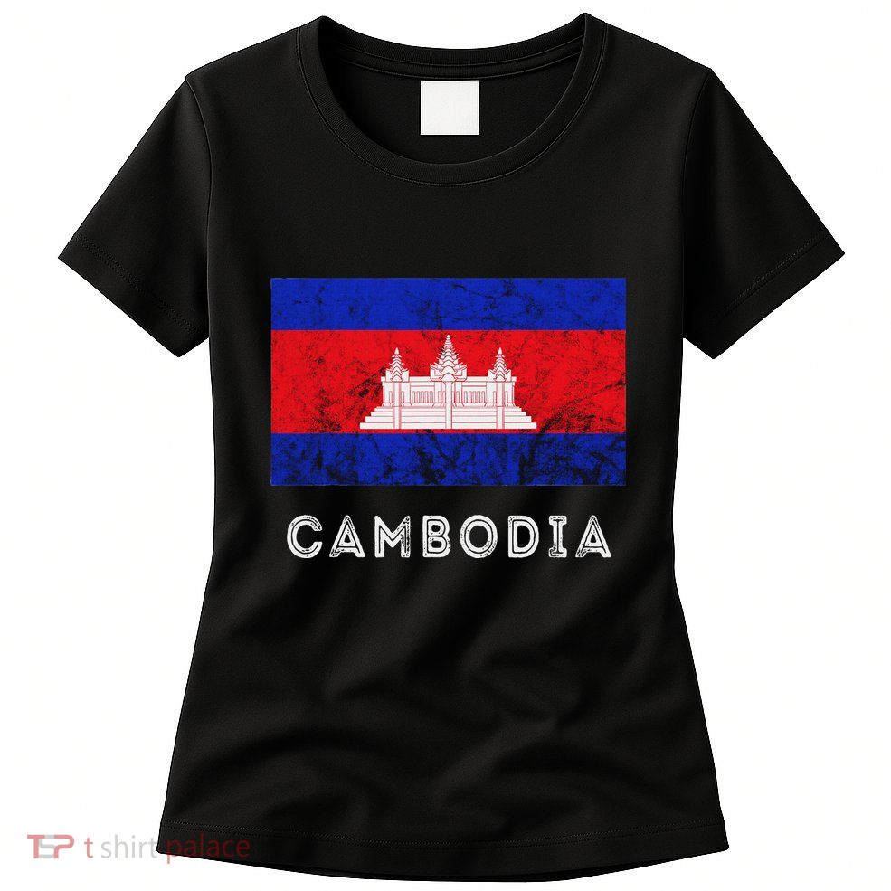 Cambodia Royal Palace Cambodian Flag Kampuchean Roots Womens T-Shirt