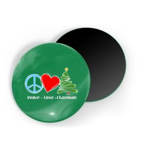 Cute Retro Peace Love Christmas Boho Christmas Magnet