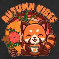 Cute Red Panda Autumn Vibes Beanie