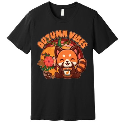 Cute Red Panda Autumn Vibes Premium T-Shirt
