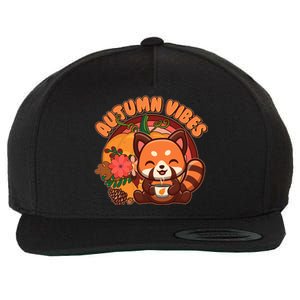 Cute Red Panda Autumn Vibes Wool Snapback Cap