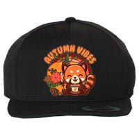 Cute Red Panda Autumn Vibes Wool Snapback Cap