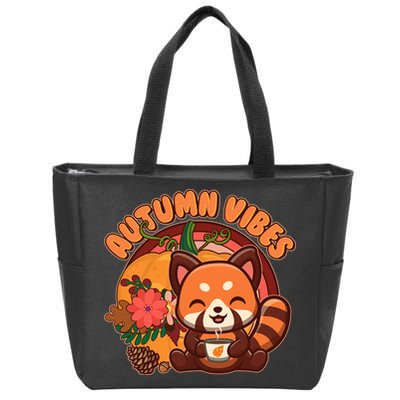 Cute Red Panda Autumn Vibes Zip Tote Bag