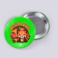 Cute Red Panda Autumn Vibes Button