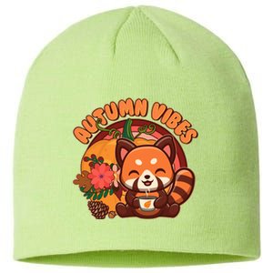 Cute Red Panda Autumn Vibes Sustainable Beanie