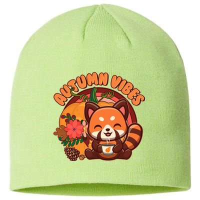 Cute Red Panda Autumn Vibes Sustainable Beanie