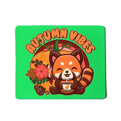 Cute Red Panda Autumn Vibes Mousepad