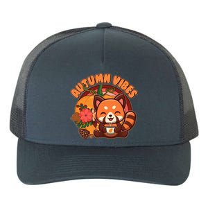 Cute Red Panda Autumn Vibes Yupoong Adult 5-Panel Trucker Hat