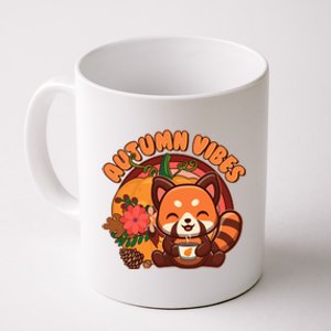 Cute Red Panda Autumn Vibes Coffee Mug