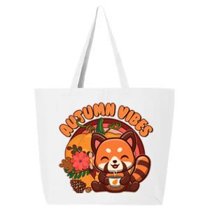 Cute Red Panda Autumn Vibes 25L Jumbo Tote