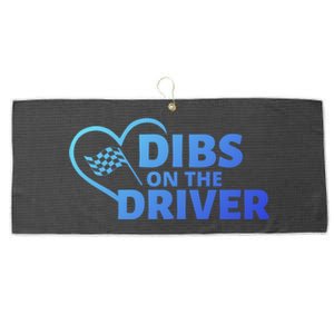 Car Racing Quote Race Wife / Friend Dibs On The Driver Gift Large Microfiber Waffle Golf Towel