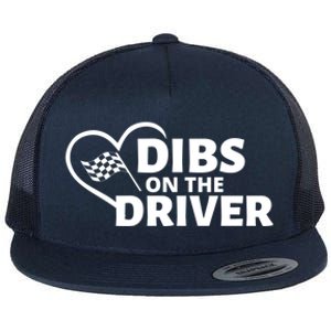 Car Racing Quote Race Wife / Friend Dibs On The Driver Gift Flat Bill Trucker Hat