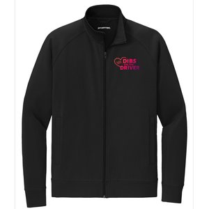 Car Racing Quote Race Wife / Friend Dibs On The Driver Gift Stretch Full-Zip Cadet Jacket